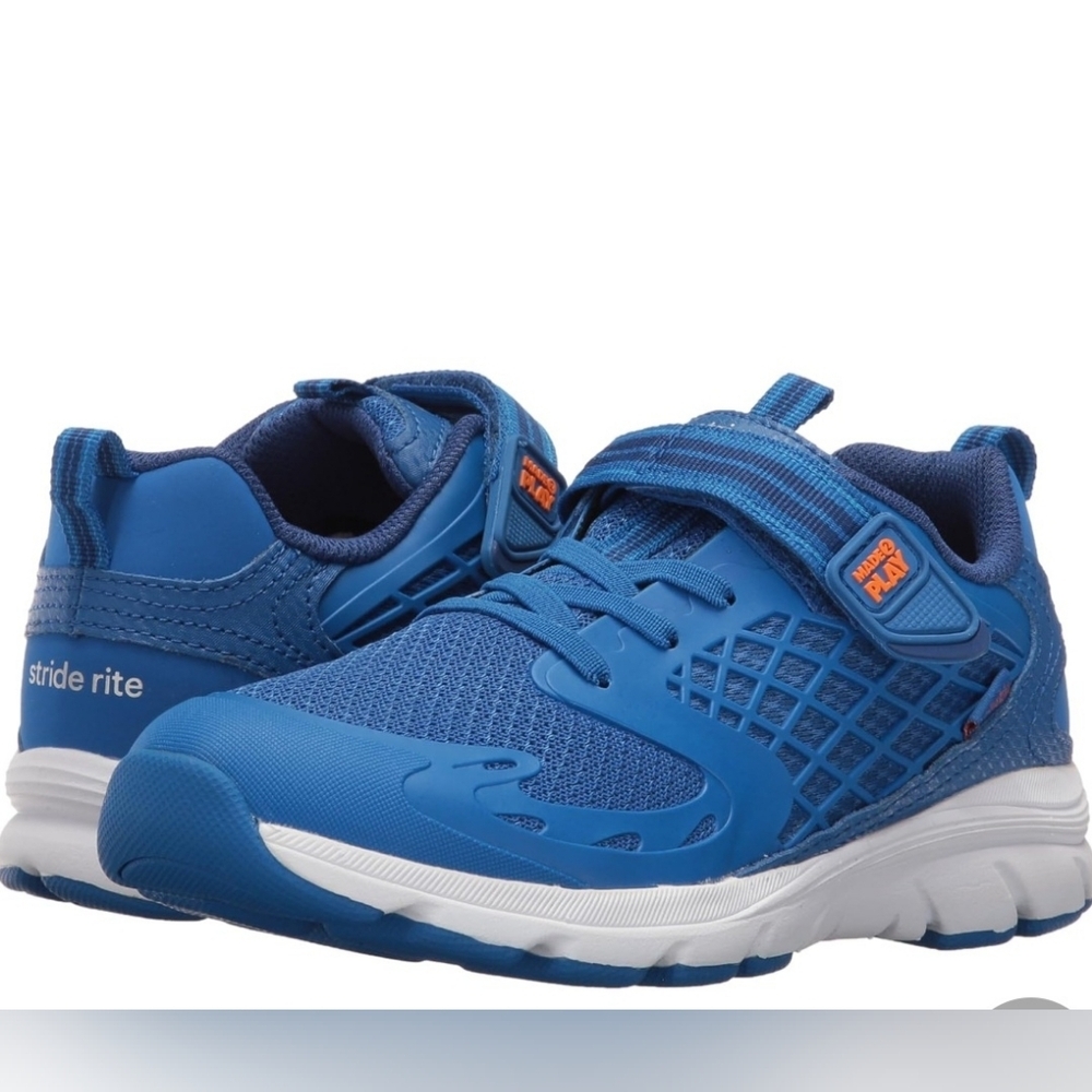 Stride Rite Made2Play Boys Sneakers Blue Size 13.5 Hook & Loop Washable New